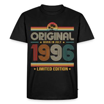 Cadeau pour le 30e anniversaire Millésime de juillet 1996 - T-shirt Premium bio Homme - noir - Devant - Nico (187cm)