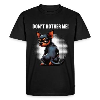Ne me dérange pas, Pinscher miniature Pinscher Minscher Minpin - T-shirt Premium bio Homme - noir - Devant - Nico (187cm)