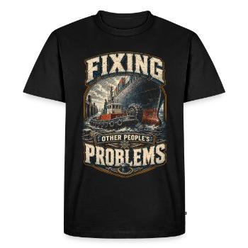 Tugboats Tugboats - Men's Premium Organic T-Shirt - black - Front - Nico (187cm)