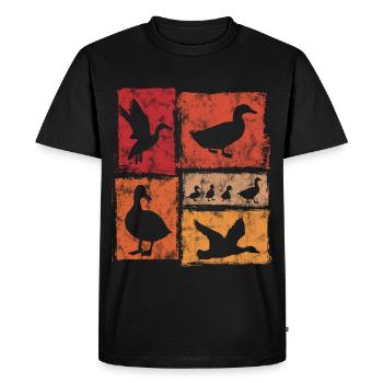 Graphique vintage de ferme Canards - T-shirt Premium bio Homme - noir - Devant - Nico (187cm)
