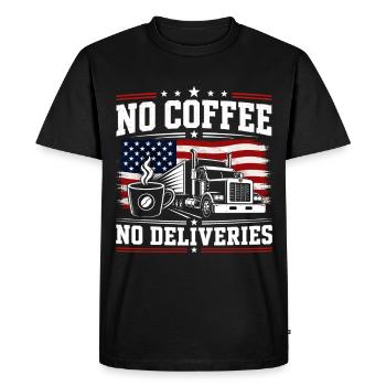 Caffeine Trucks & Transportation - Men's Premium Organic T-Shirt - black - Front - Nico (187cm)