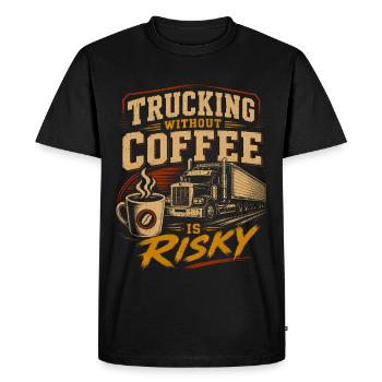 Trucks Drivers Transport Logistics - Men's Premium Organic T-Shirt - black - Front - Nico (187cm)