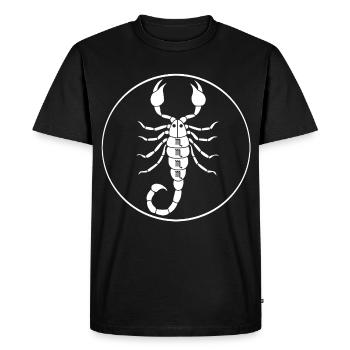 Signe astrologique du scorpion (blanc) - T-shirt Premium bio Homme - noir - Devant - Nico (187cm)