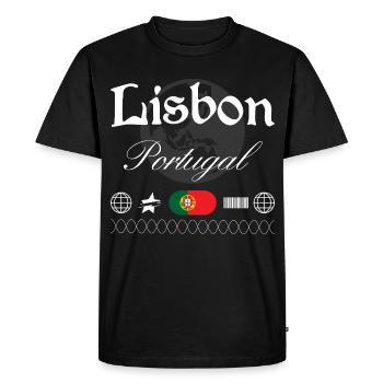 Souvenir de voyage pour le streetwear Lisbonne Portugal - T-shirt Premium bio Homme - noir - Devant - Nico (187cm)