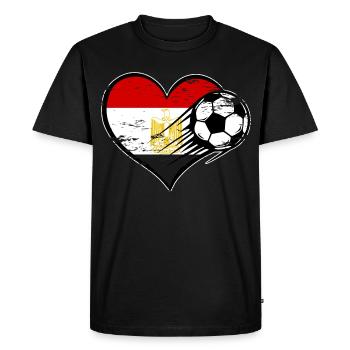 Flag football égyptien avec le cœur utilisé - T-shirt Premium bio Homme - noir - Devant - Nico (187cm)