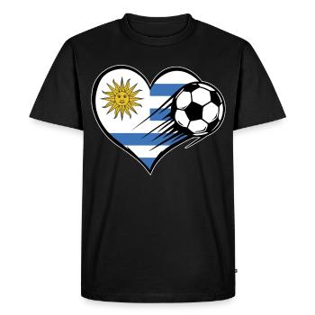 Flag Football uruguayen avec cœur - T-shirt Premium bio Homme - noir - Devant - Nico (187cm)