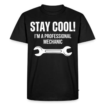 Mécanicien, reste cool - T-shirt Premium bio Homme - noir - Devant - Nico (187cm)