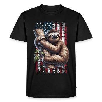 Sloth US Faultier - T-shirt Premium bio Homme - noir - Devant - Nico (187cm)