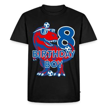 8 ANS D’ANNIVERSAIRE GARÇON FOOTBALL 8E ANNIVERSAIRE - T-shirt Premium bio Homme - noir - Devant - Nico (187cm)