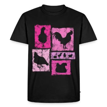 Graphique de poulets pour l’agriculteur et l’élevage - T-shirt Premium bio Homme - noir - Devant - Nico (187cm)