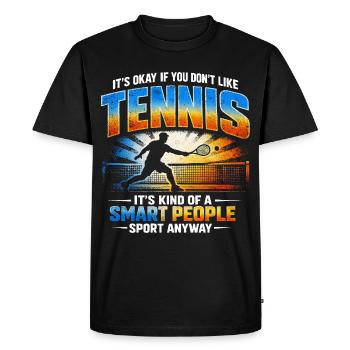 Humour Tennis Sport Intelligent | Cadeau Joueur Ré - T-shirt Premium bio Homme - noir - Devant - Nico (187cm)