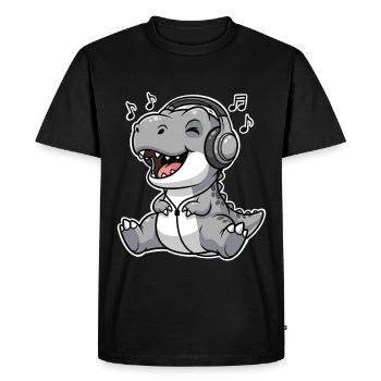 Écoute de musique T Rex - T-shirt Premium bio Homme - noir - Devant - Nico (187cm)