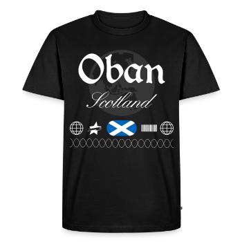 Souvenir de voyage Oban Scotland Streetwear - T-shirt Premium bio Homme - noir - Devant - Nico (187cm)