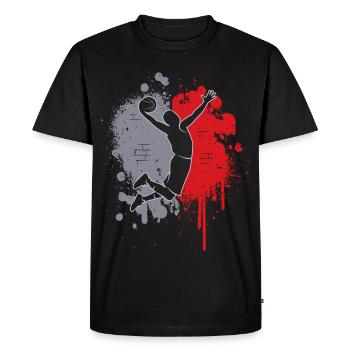Joueurs de basket Joueurs de basketball Basketball - T-shirt Premium bio Homme - noir - Devant - Nico (187cm)