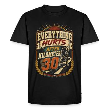Marathon Marathon Courent Kilomètres : 30 - T-shirt Premium bio Homme - noir - Devant - Nico (187cm)