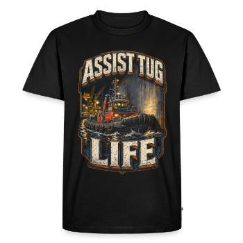 Tugboats Tug Assist Tug Life - Men's Premium Organic T-Shirt - black - Front - Nico (187cm)