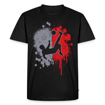 Football Joueurs de football Éclaboussures de couleur Enfants Football garçons - T-shirt Premium bio Homme - noir - Devant - Nico (187cm)