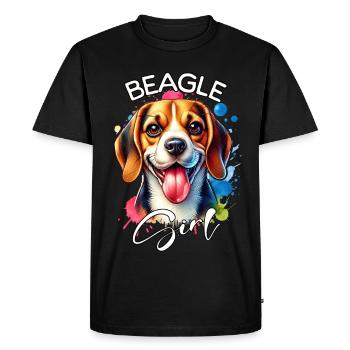 Beagle Girl Beagle - Men's Premium Organic T-Shirt - black - Front - Nico (187cm)