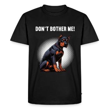 Ne m’embête pas, propriétaire de dobermann Dobermann - T-shirt Premium bio Homme - noir - Devant - Nico (187cm)