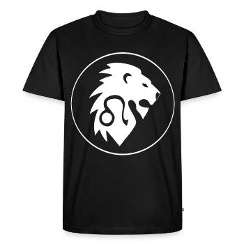 Signe astrologique du lion (blanc) - T-shirt Premium bio Homme - noir - Devant - Nico (187cm)