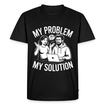 Mobile App Developer My Problem My Pictogram Dad - Men's Premium Organic T-Shirt - black - Front - Nico (187cm)