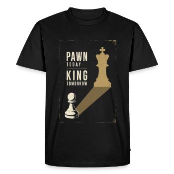 Pion aujourd’hui Roi Demain Échecs Ambition Métaphore - T-shirt Premium bio Homme - noir - Devant - Nico (187cm)