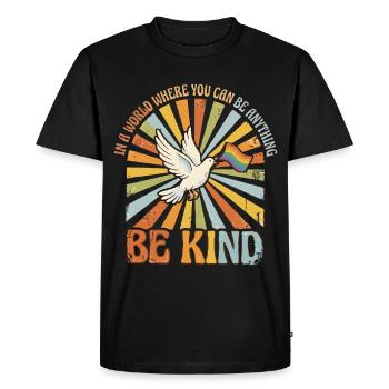 Be Kind, Pride, Rainbow, Equality, LGBT - Men's Premium Organic T-Shirt - black - Front - Nico (187cm)