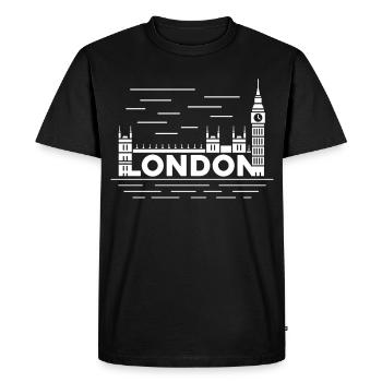 Typographie de la Skyline de Londres - T-shirt Premium bio Homme - noir - Devant - Nico (187cm)