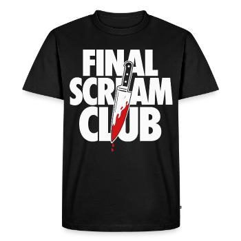 Conception finale de l’horreur du Scream Club - T-shirt Premium bio Homme - noir - Devant - Nico (187cm)