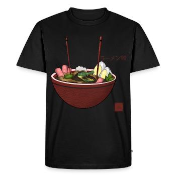 Funny Ramen Crocodile Alligator Cute Noodle Lover - Men's Premium Organic T-Shirt - black - Front - Nico (187cm)