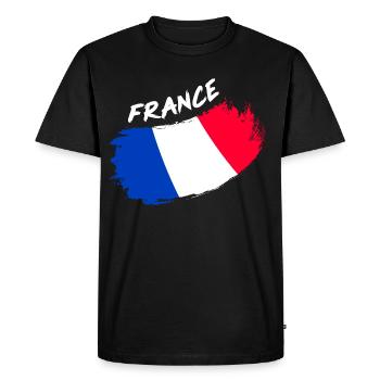 France, France, France, conception du drapeau français - T-shirt Premium bio Homme - noir - Devant - Nico (187cm)