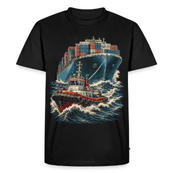 Tugboats Tugboats - Men's Premium Organic T-Shirt - black - Front - Nico (187cm)