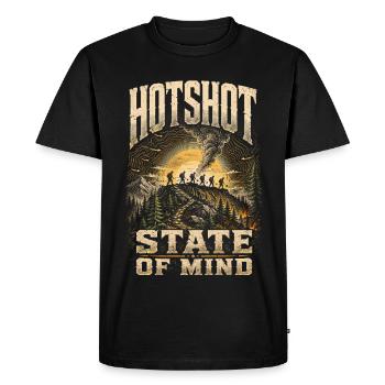 Groupes de pompiers Corps d’incendie Hotshot État d’esprit - T-shirt Premium bio Homme - noir - Devant - Nico (187cm)