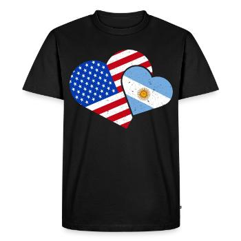Argentine Amérique Argentine Amérique USA - T-shirt Premium bio Homme - noir - Devant - Nico (187cm)