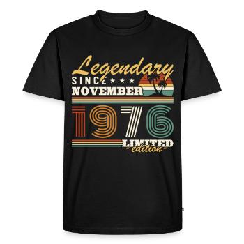 Novembre 1976 Vintage Anniversaire Rétro - T-shirt Premium bio Homme - noir - Devant - Nico (187cm)