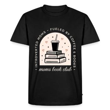 Mom book club funny introvert mother - Men's Premium Organic T-Shirt - black - Front - Nico (187cm)