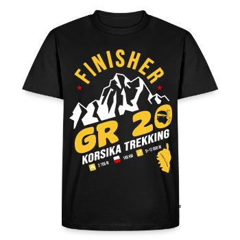 GR20 Corsica Trekking Hike T-Shirt - Men's Premium Organic T-Shirt - black - Front - Nico (187cm)