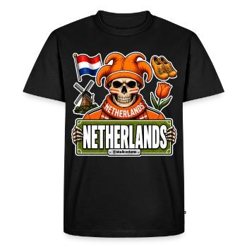 SkullCostume Édition Mondiale : Pays-Bas - T-shirt Premium bio Homme - noir - Devant - Nico (187cm)