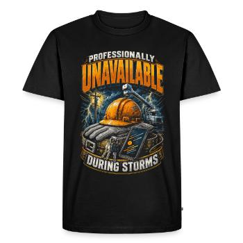 Line fitter Overhead line fitter - Men's Premium Organic T-Shirt - black - Front - Nico (187cm)