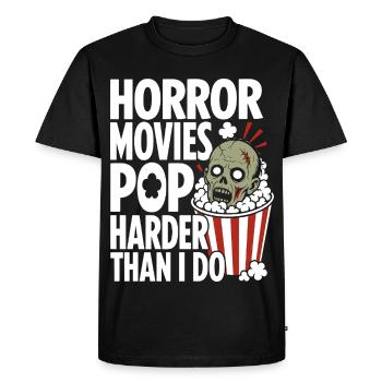 Horror Movies Popcorn Design - Men's Premium Organic T-Shirt - black - Front - Nico (187cm)