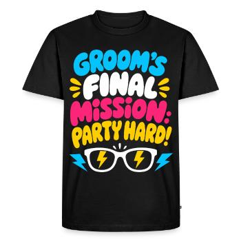 La dernière mission du marié : Enterrement de vie de garçon - T-shirt Premium bio Homme - noir - Devant - Nico (187cm)