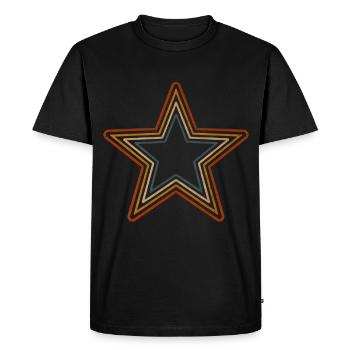 Rétro Star Vintage Star Design des années 70 - T-shirt Premium bio Homme - noir - Devant - Nico (187cm)