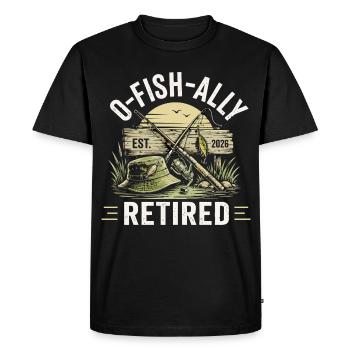 Officially retired 2026 | Humor Fishing - Men's Premium Organic T-Shirt - black - Front - Nico (187cm)