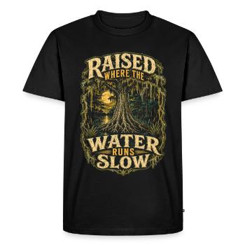 Marais élevé là où l’eau coule lentement - T-shirt Premium bio Homme - noir - Devant - Nico (187cm)