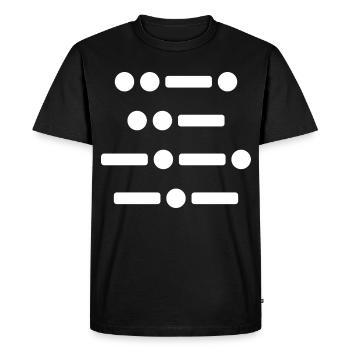 en code Morse - T-shirt Premium bio Homme - noir - Devant - Nico (187cm)