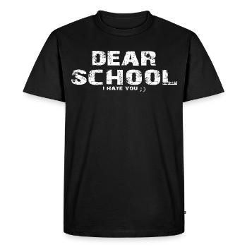 Cher École, je te déteste drôle et attachant - T-shirt Premium bio Homme - noir - Devant - Nico (187cm)