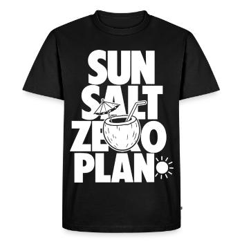 Sun Salt Zero Plan Tropical Design - Men's Premium Organic T-Shirt - black - Front - Nico (187cm)