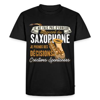 Saxophone Créatif: Décisions Spontanées - T-shirt Premium bio Homme - noir - Devant - Nico (187cm)