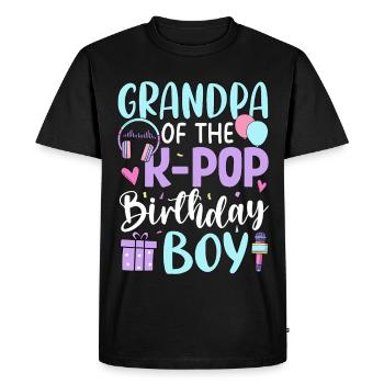 Grand-père du garçon d’anniversaire de la K-Pop - T-shirt Premium bio Homme - noir - Devant - Nico (187cm)