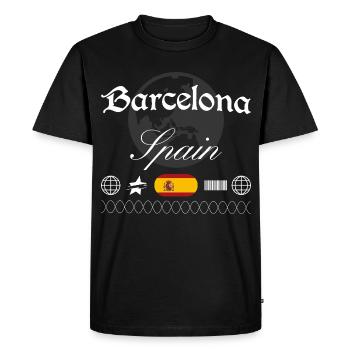 Souvenir de voyage Streetwear de Barcelone, Espagne - T-shirt Premium bio Homme - noir - Devant - Nico (187cm)